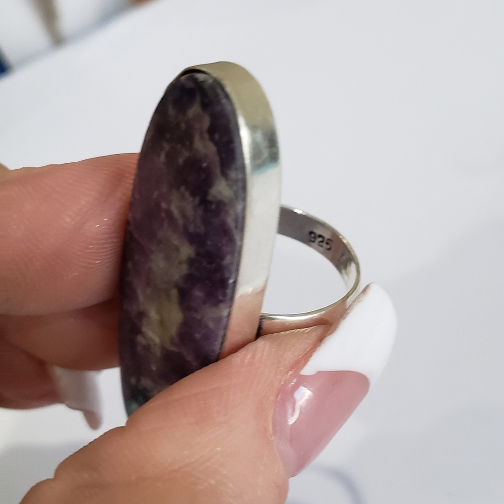 Lepidolite Ring, 925 Silver Lepidolite Ring, Lepi… - image 8